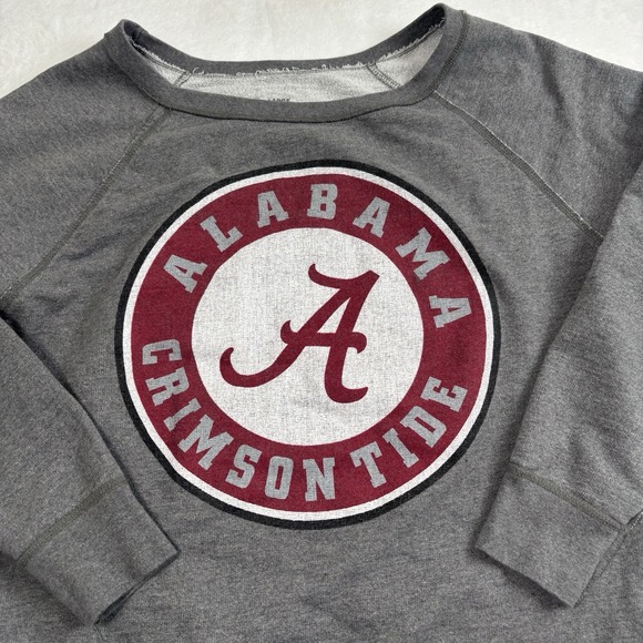 Pressbox Alabama Tigers Grey Long Sleeve Fleece Boat Sweatshirt Women's Large - Picture 2 of 8
